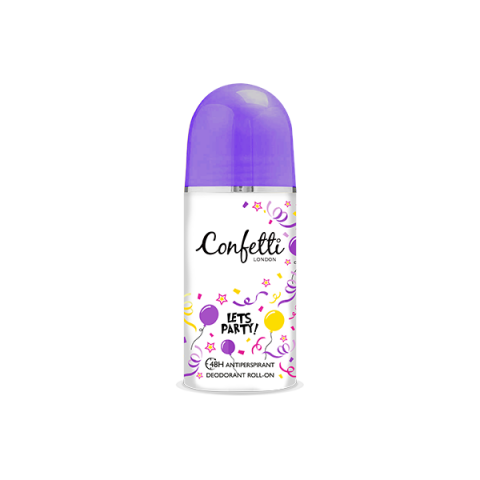 Confetti London deodorant roll on lets party 50ml