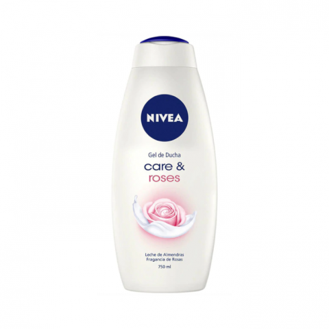 nivea shower gel care & roses 750ml
