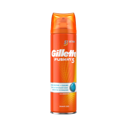Gillette Fusion5 Ultra Sensitive + Cooling Shave Gel 200ml