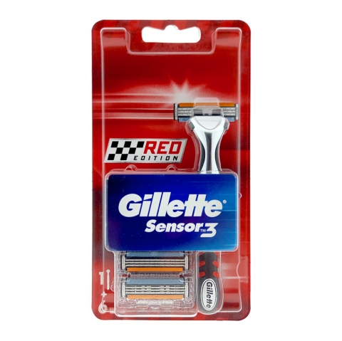 gillete shaving razor red edition sensor 3